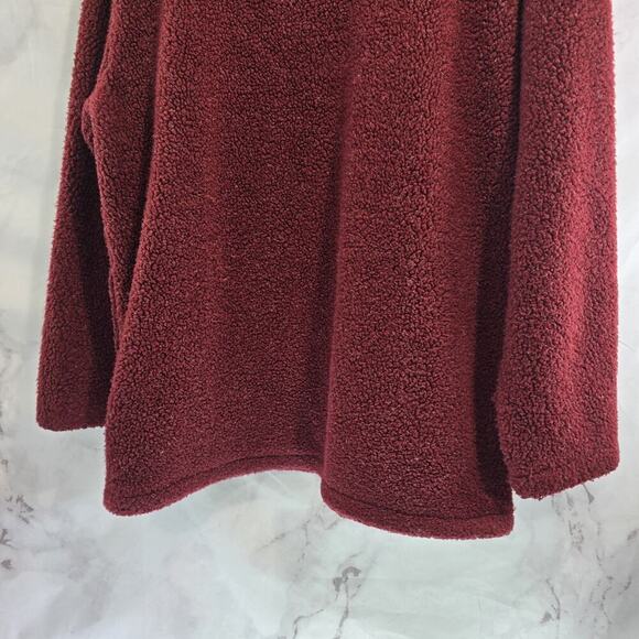 Woolrich Pullover Mens Large Red Fleece Vintage Quarter Zip Pile Fuzzy Sweater - Picture 7 of 10